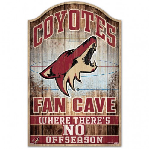 Arizona Coyotes Sign 11x17 Wood Fan Cave Design - Special Order