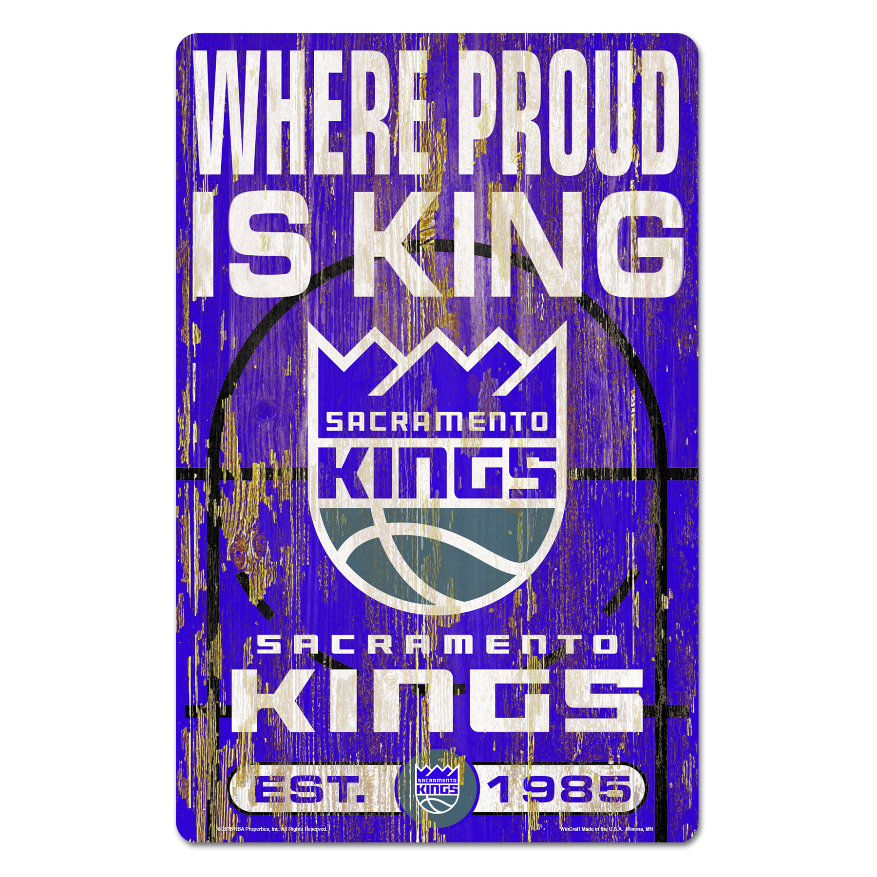Sacramento Kings Sign 11x17 Wood Slogan Design - Special Order