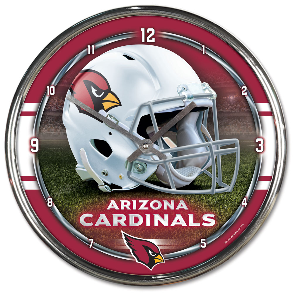 Arizona Cardinals Round Chrome Wall Clock