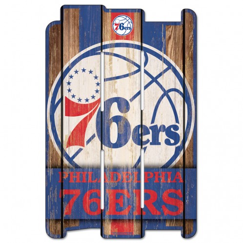 Philadelphia 76ers Sign 11x17 Wood Fence Style - Special Order