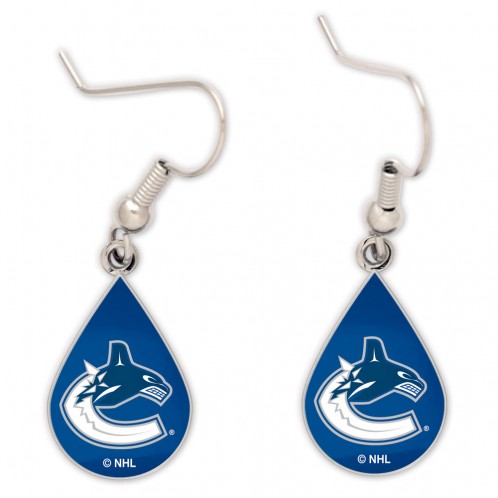 Vancouver Canucks Earrings Tear Drop Style - Special Order