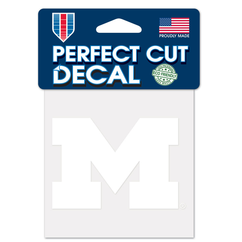 Michigan Wolverines Decal 4x4 Perfect Cut White - Special Order