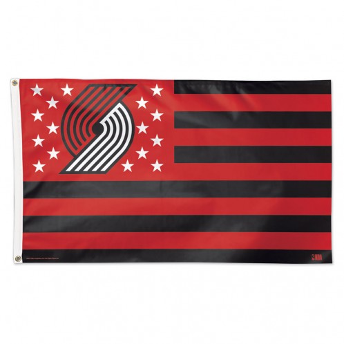 Portland Trail Blazers Flag 3x5 Deluxe Style Stars and Stripes Design - Special Order