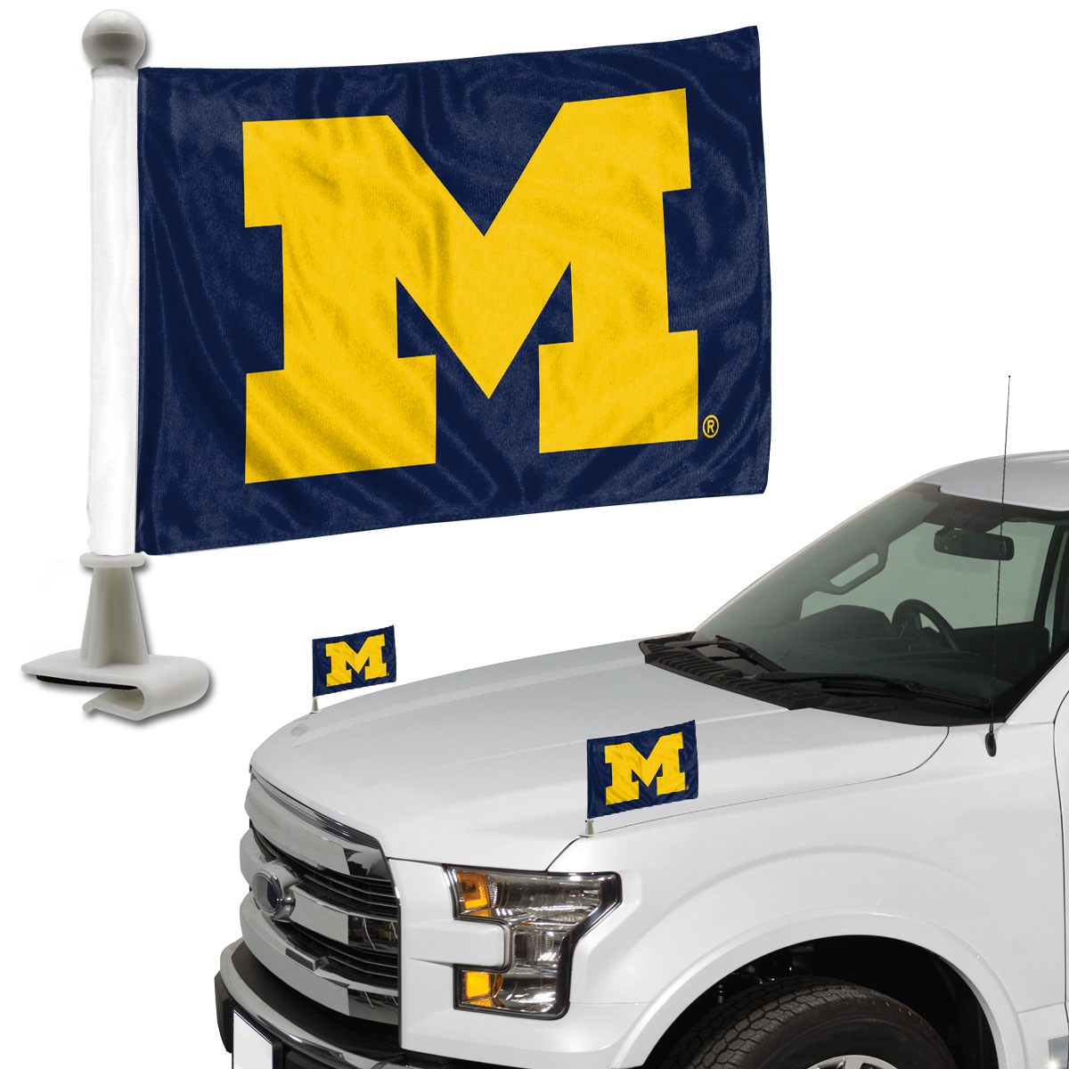 Michigan Wolverines Flag Set 2 Piece Ambassador Style