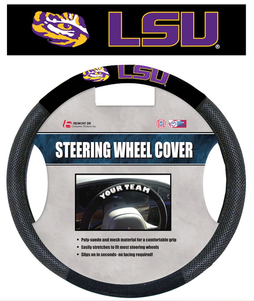 LSU Tigers Steering Wheel Cover Mesh Style CO