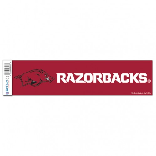 Arkansas Razorbacks Decal 3x12 Bumper Strip Style - Special Order