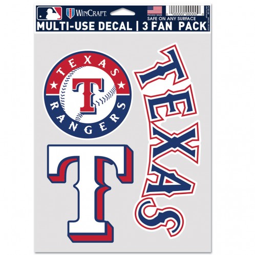 Texas Rangers Decal Multi Use Fan 3 Pack Special Order