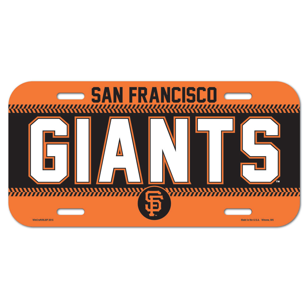 San Francisco Giants License Plate Plastic - Special Order