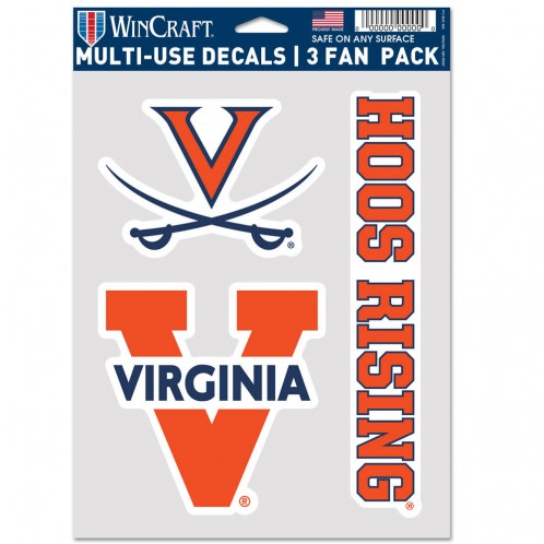 Virginia Cavaliers Decal Multi Use Fan 3 Pack Special Order