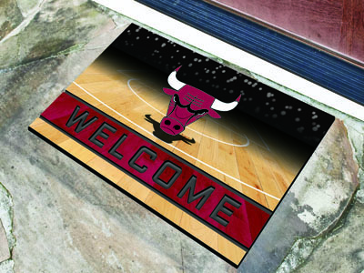 Chicago Bulls Door Mat 18x30 Welcome Crumb Rubber - Special Order