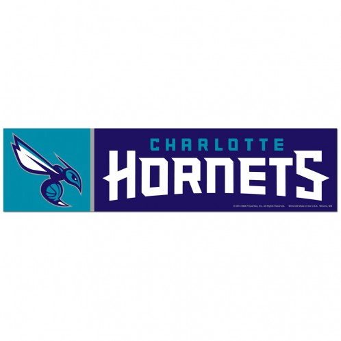 Charlotte Hornets Decal 3x12 Bumper Strip Style - Special Order