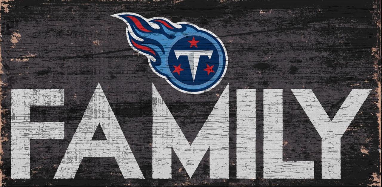 Tennessee Titans Sign Wood 12x6 Family Design - Special Order