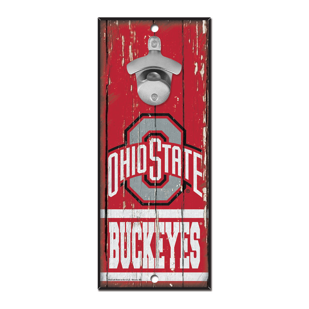 Ohio State Buckeyes Sign Wood 5x11 Bottle Opener