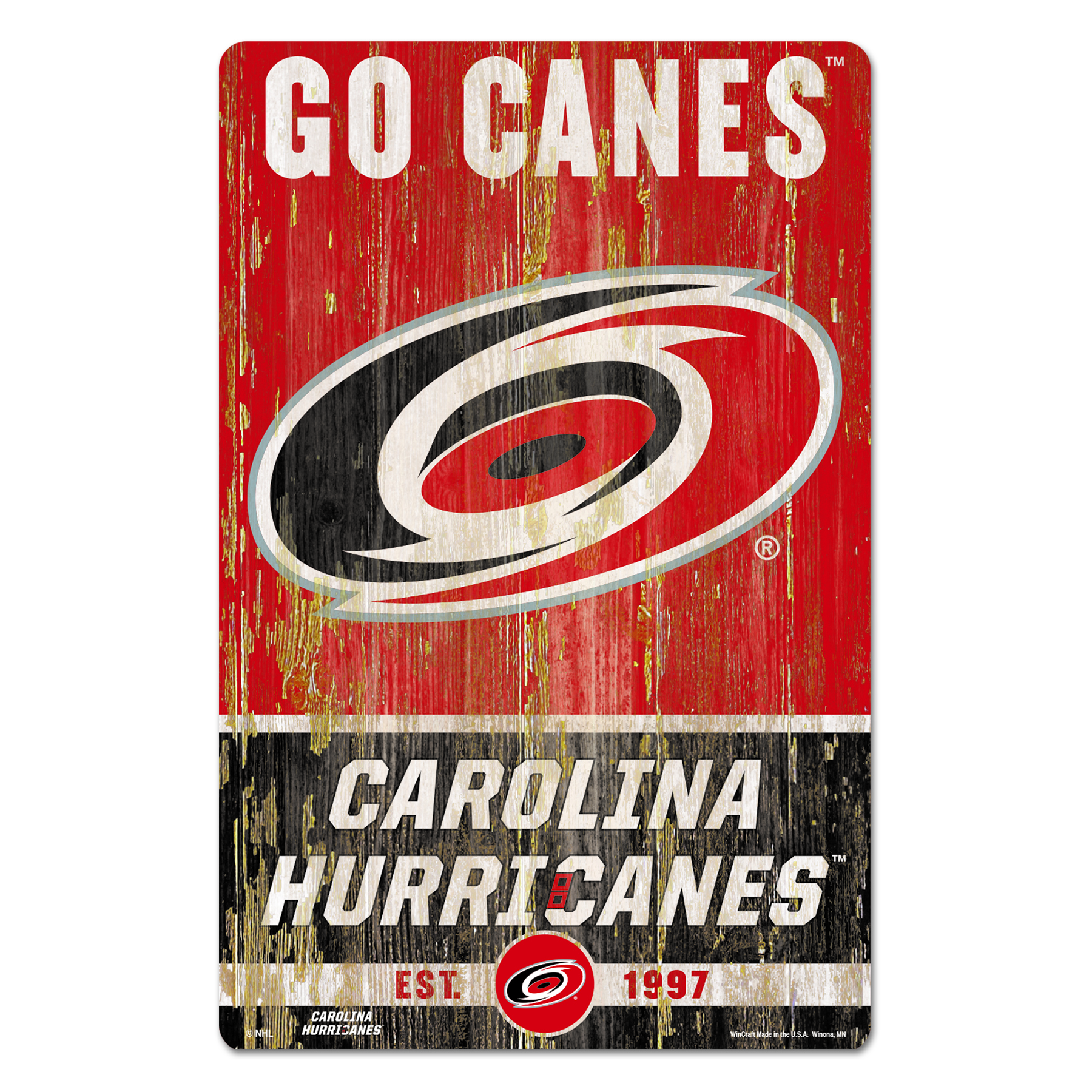 Carolina Hurricanes Sign 11x17 Wood Slogan Design - Special Order