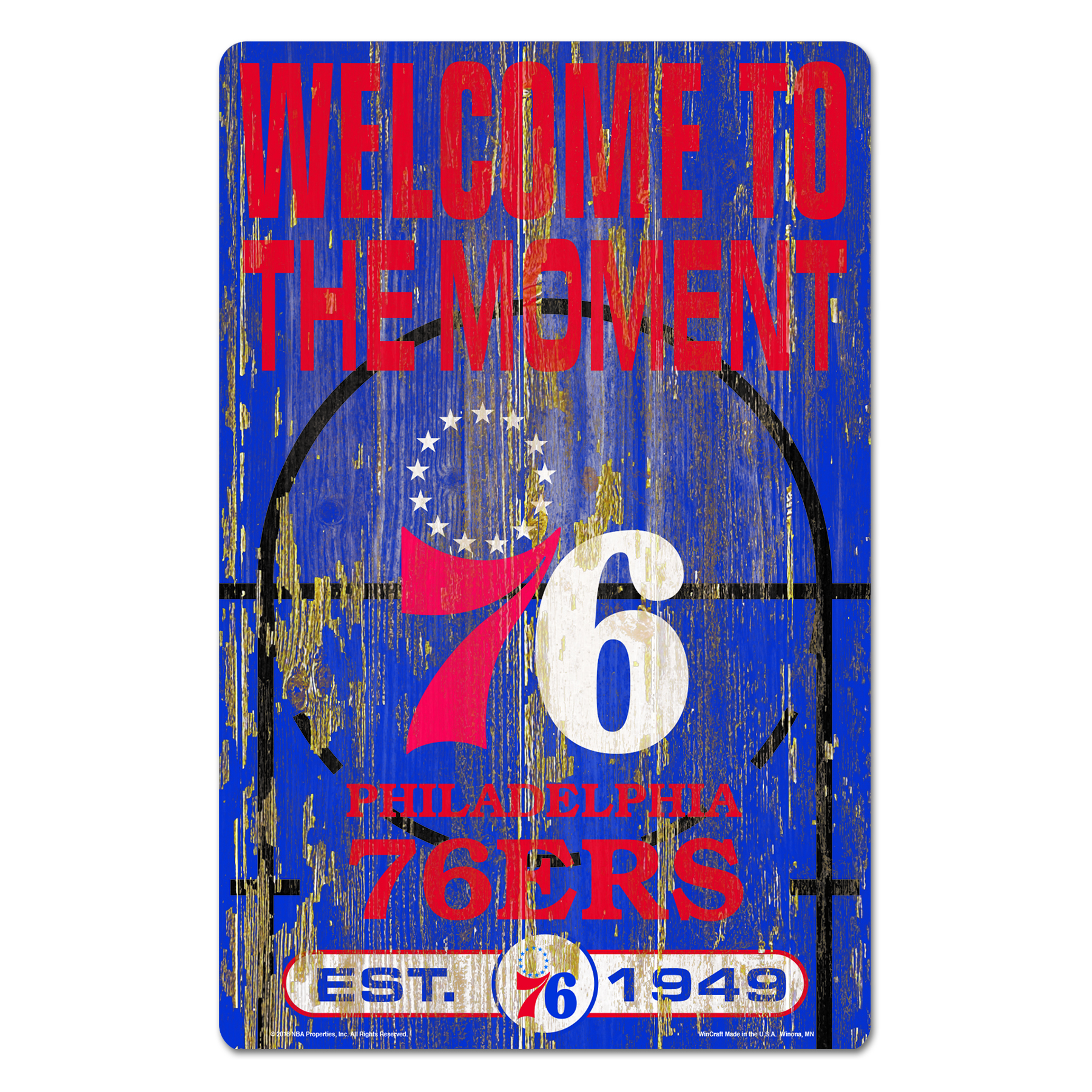 Philadelphia 76ers Sign 11x17 Wood Slogan Design
