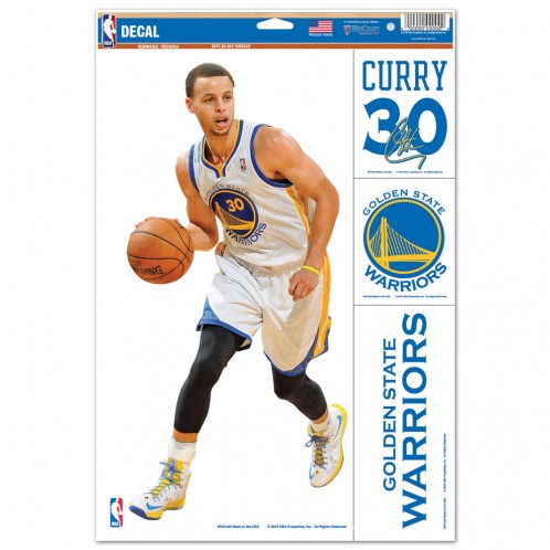 Golden State Warriors Decal 11x17 Multi Use Stephen Curry Design - Special Order