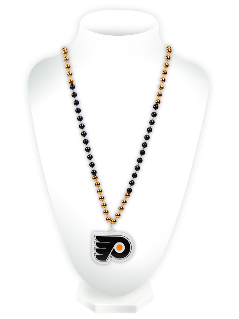 Philadelphia Flyers Mardi Gras Beads with Medallion - Special Order