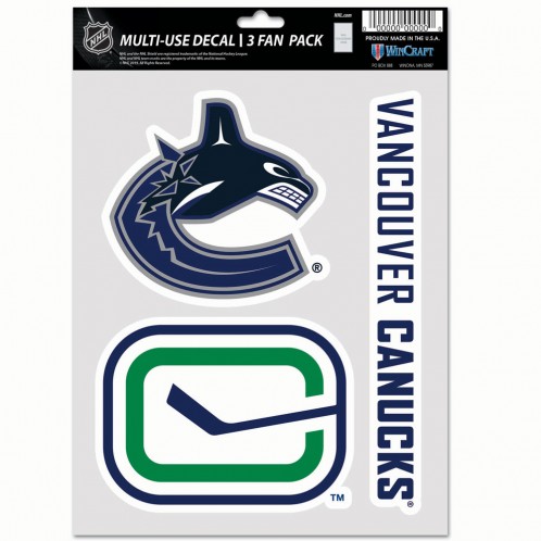 Vancouver Canucks Decal Multi Use Fan 3 Pack Special Order