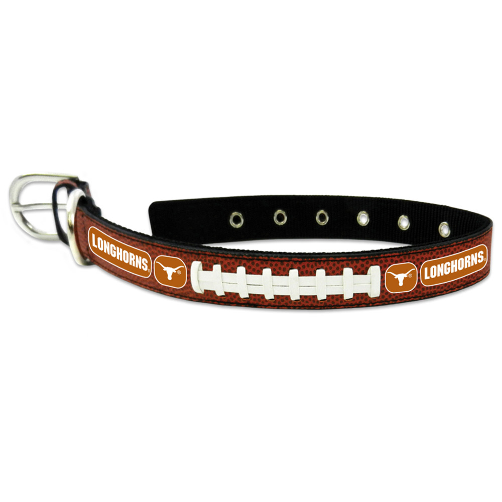 Texas Longhorns Pet Collar Leather Classic Football Size Medium CO