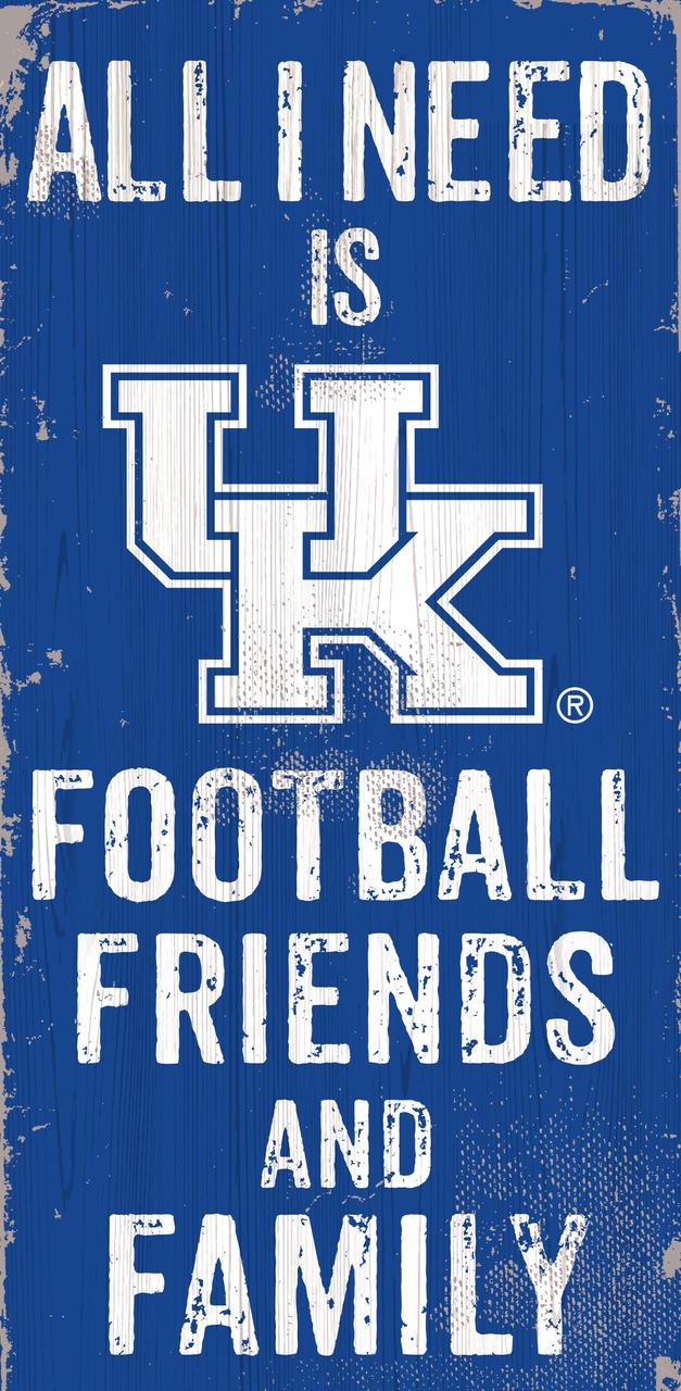 Kentucky Wildcats Sign Wood 6x12 Football Friends and Family Design Color - Special Order