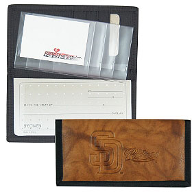 San Diego Padres Checkbook Cover Leather/Nylon Embossed CO