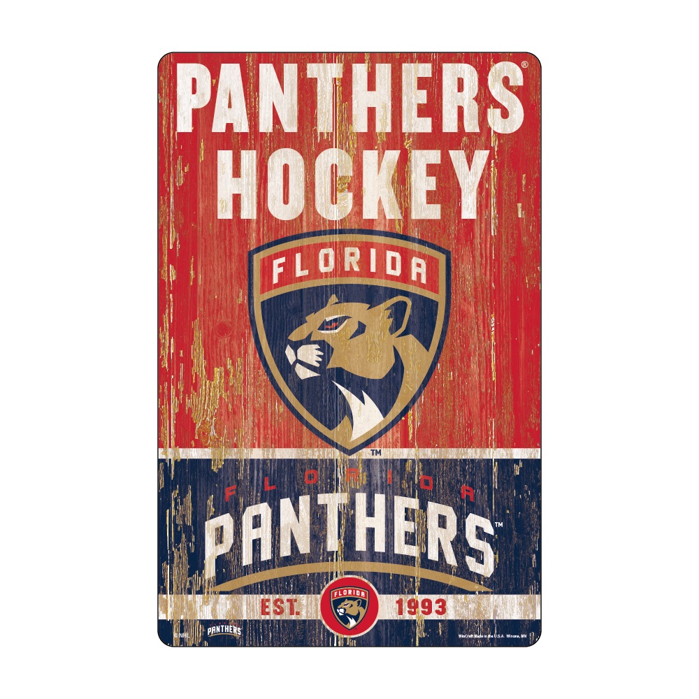 Florida Panthers Sign 11x17 Wood Slogan Design - Special Order