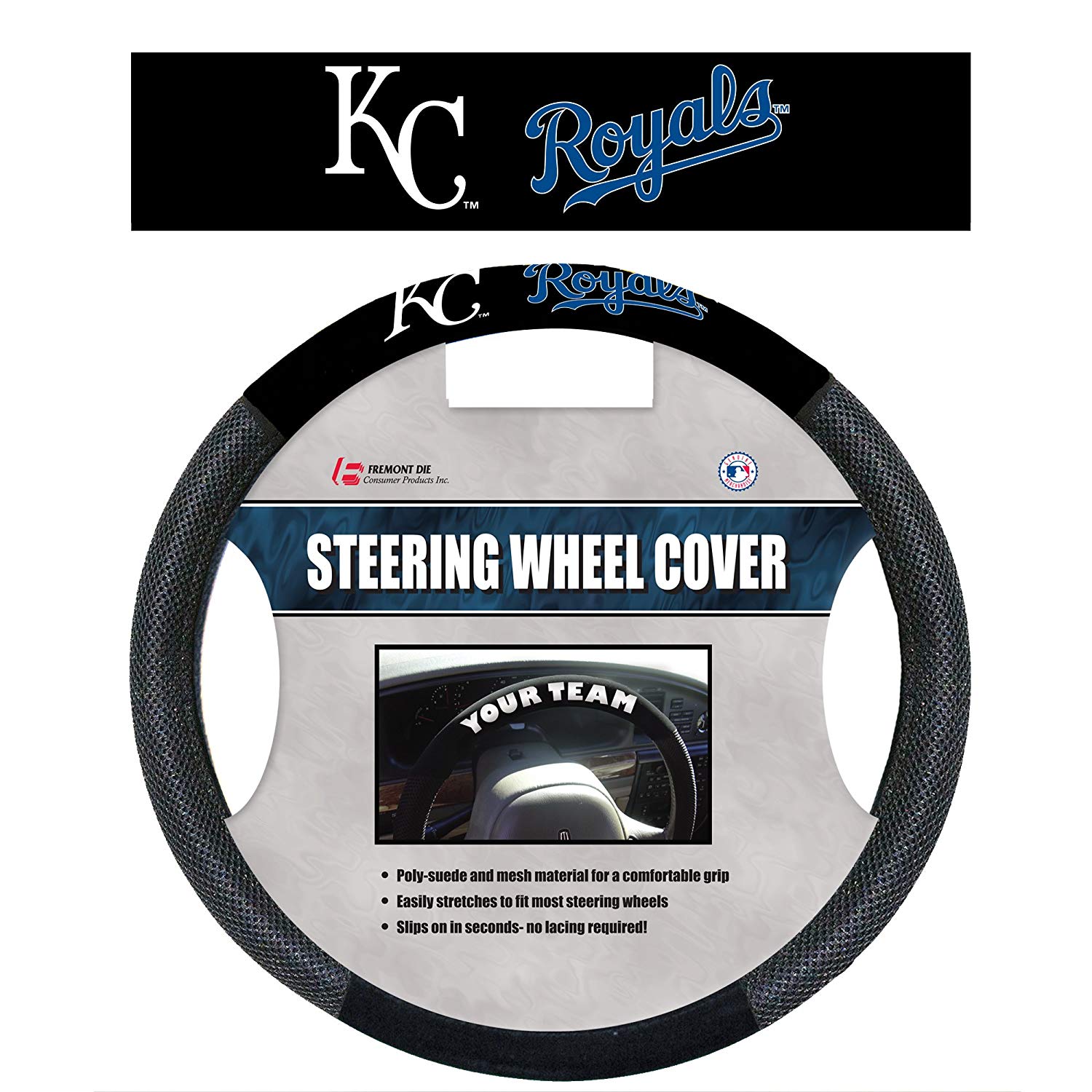 Kansas City Royals Steering Wheel Cover Mesh Style CO