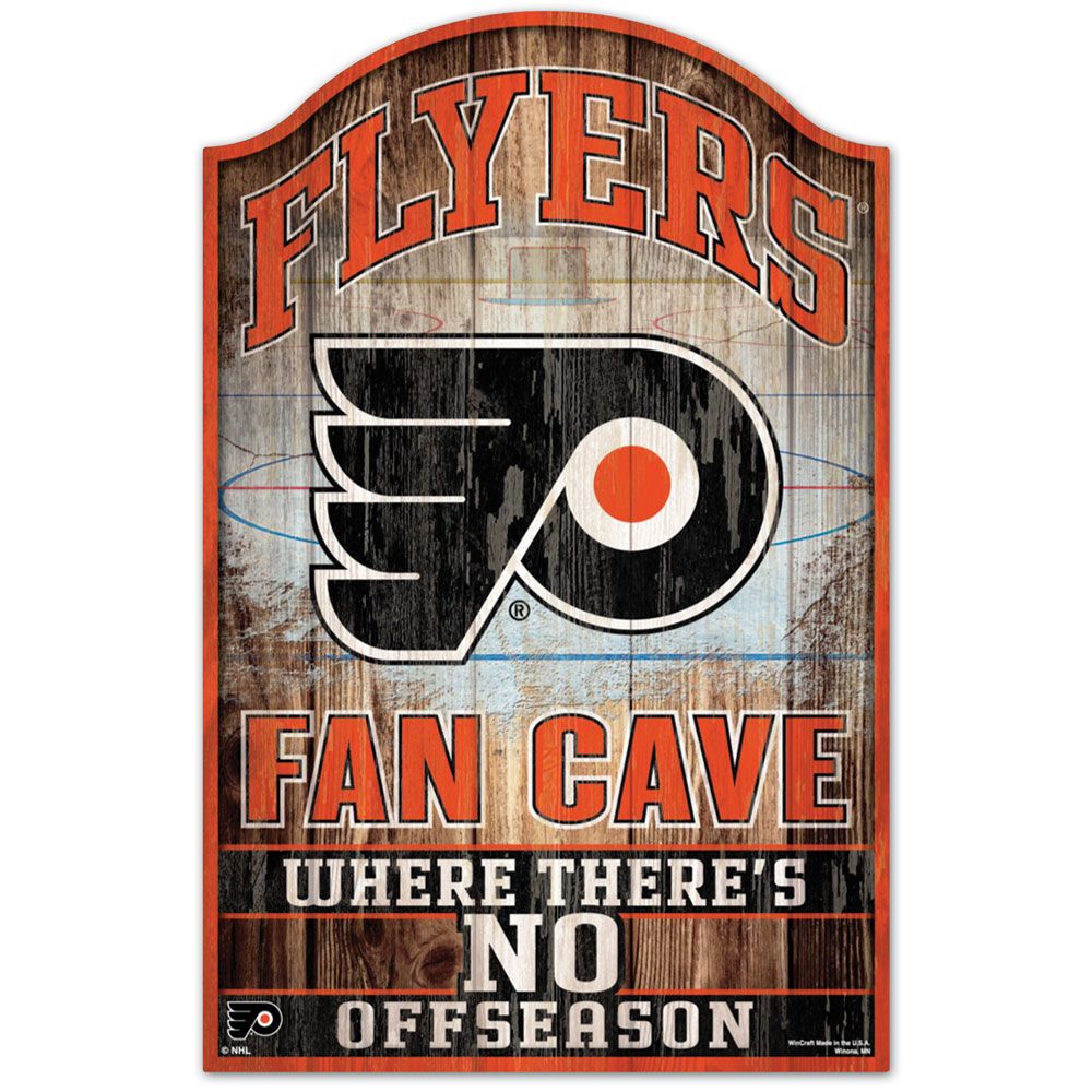 Philadelphia Flyers Sign 11x17 Wood Fan Cave Design - Special Order