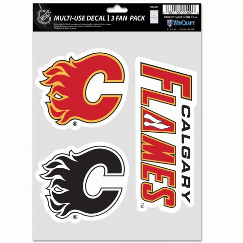 Calgary Flames Decal Multi Use Fan 3 Pack Special Order