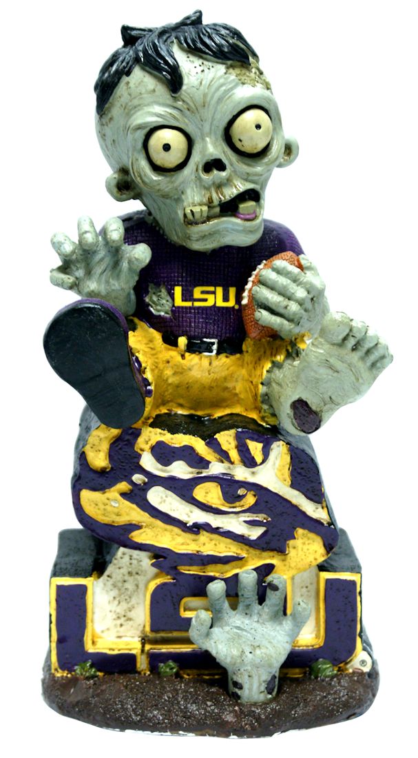 LSU Tigers Zombie Figurine - On Logo w/Football CO