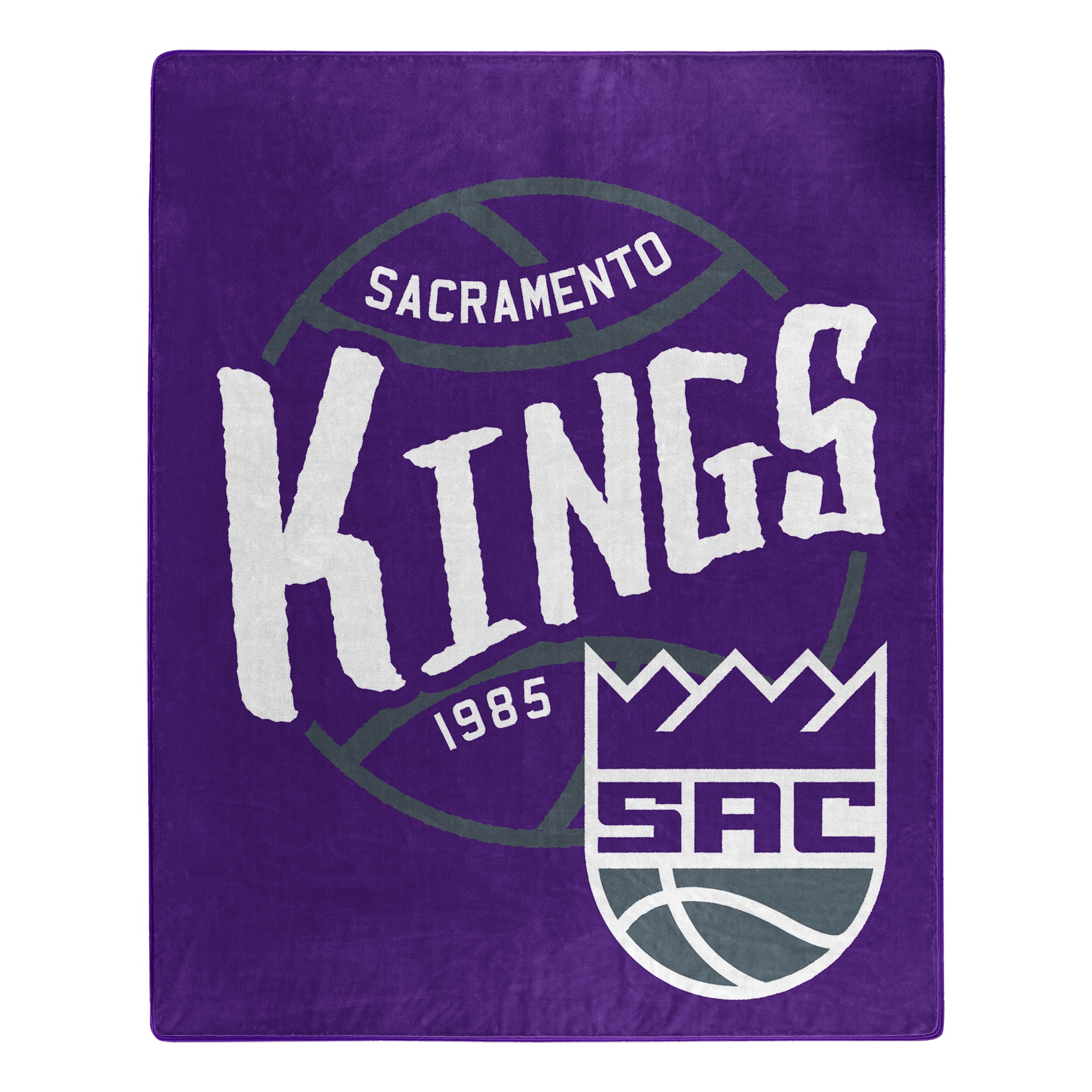 Sacramento Kings Blanket 50x60 Raschel Blacktop Design - Special Order