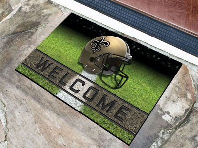 New Orleans Saints Door Mat 18x30 Welcome Crumb Rubber - Special Order