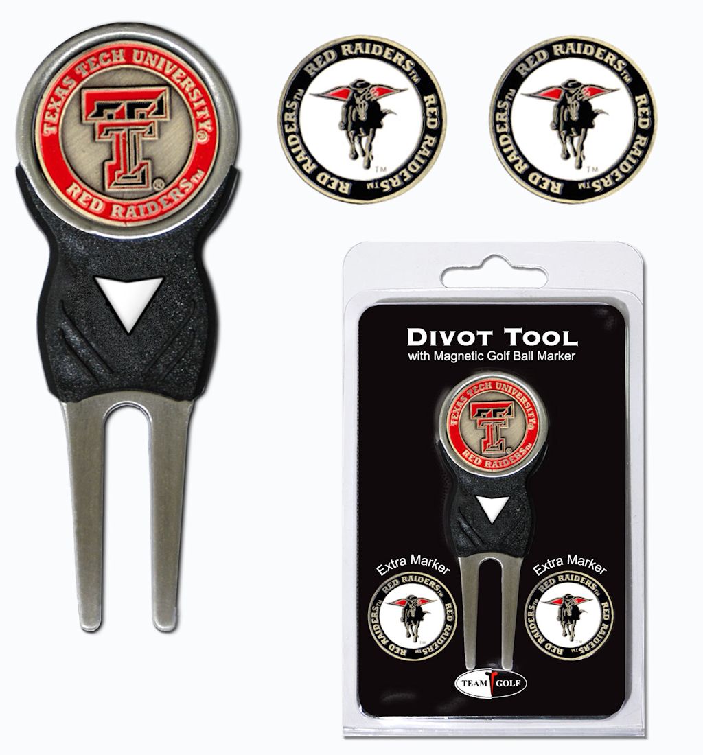 Texas Tech Red Raiders Golf Divot Tool with 3 Markers - Special Order