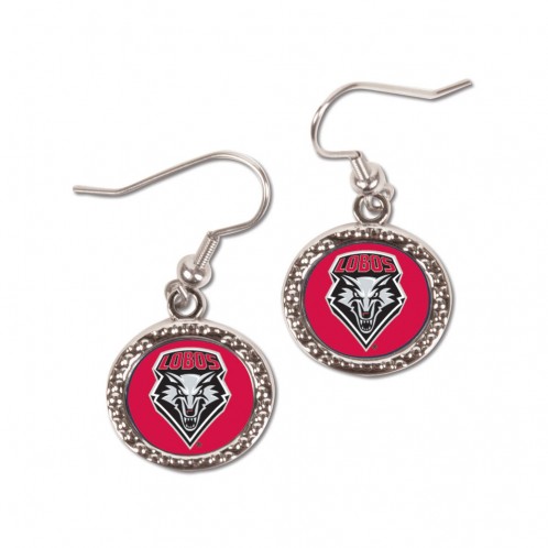 New Mexico Lobos Earrings Round Style - Special Order