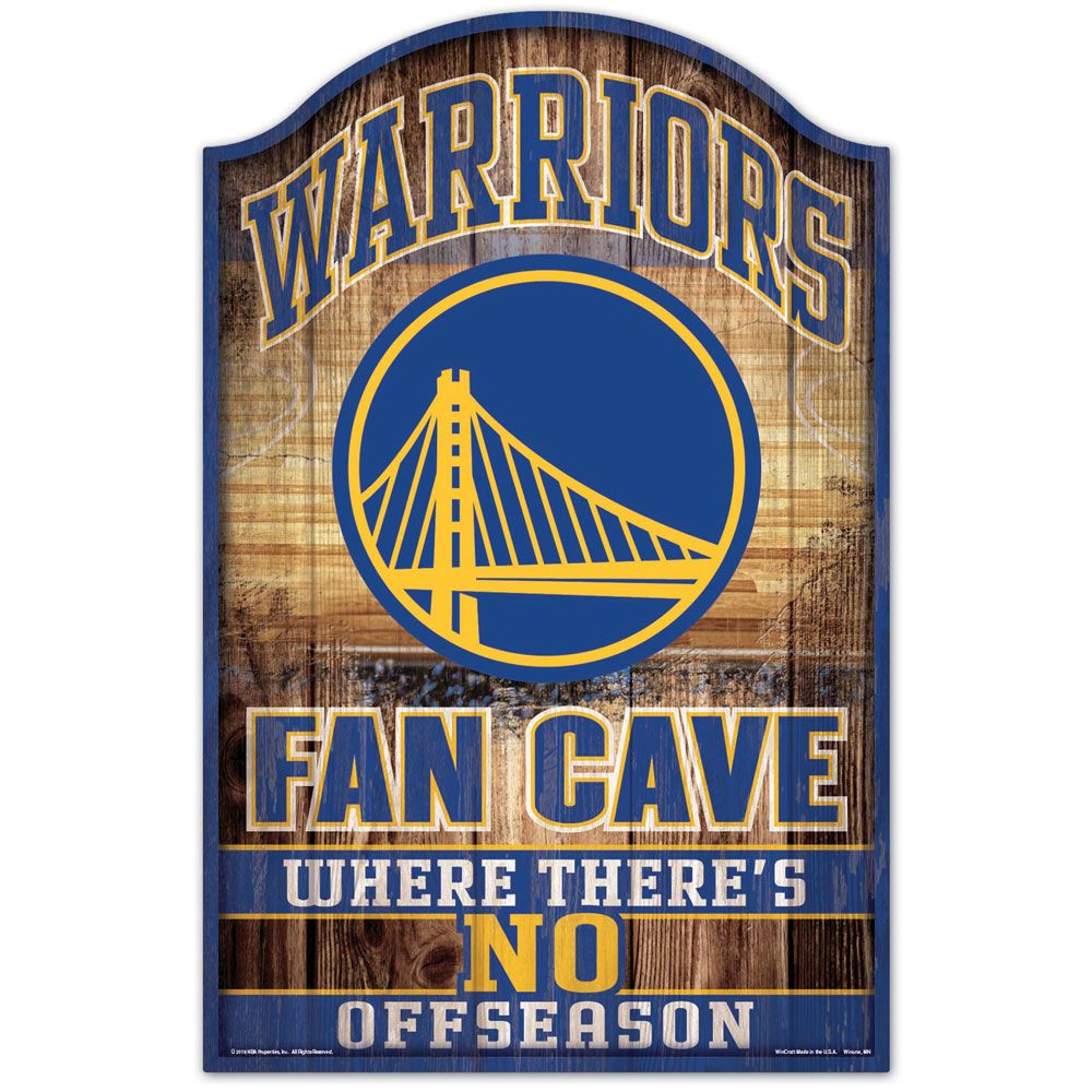 Golden State Warriors Sign 11x17 Wood Fan Cave Design - Special Order