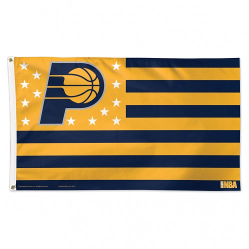 Indiana Pacers Flag 3x5 Deluxe Style Stars and Stripes Design - Special Order