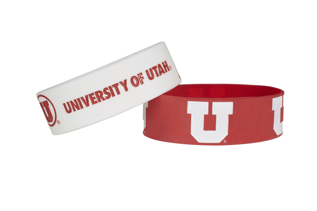 Utah Utes Bracelets - 2 Pack Wide - Special Order