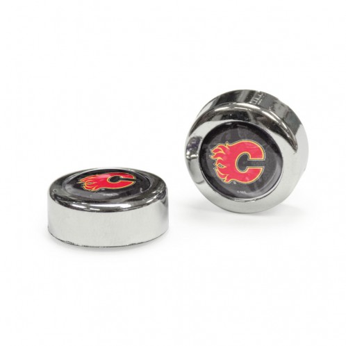 Calgary Flames Screw Caps Domed - Special Order