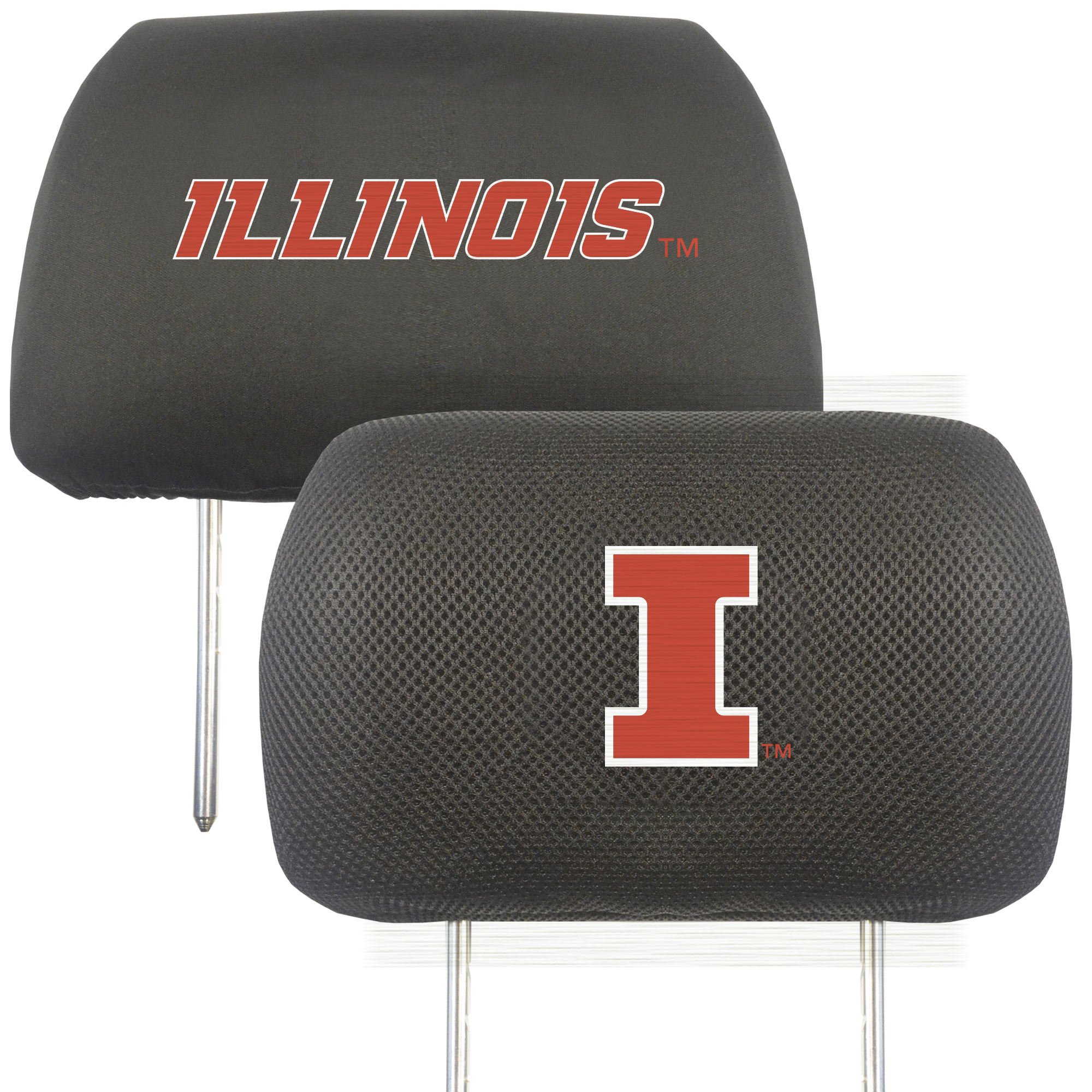 Illinois Fighting Illini Headrest Covers FanMats Special Order