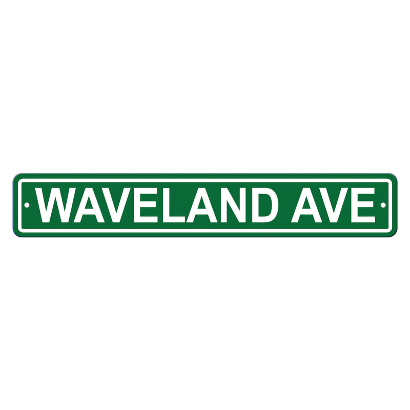 Chicago Cubs Sign 4x24 Plastic Street Style Waveland Avenue CO