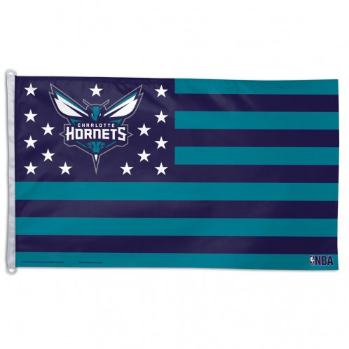 Charlotte Hornets Flag 3x5 Deluxe Style Stars and Stripes Design - Special Order