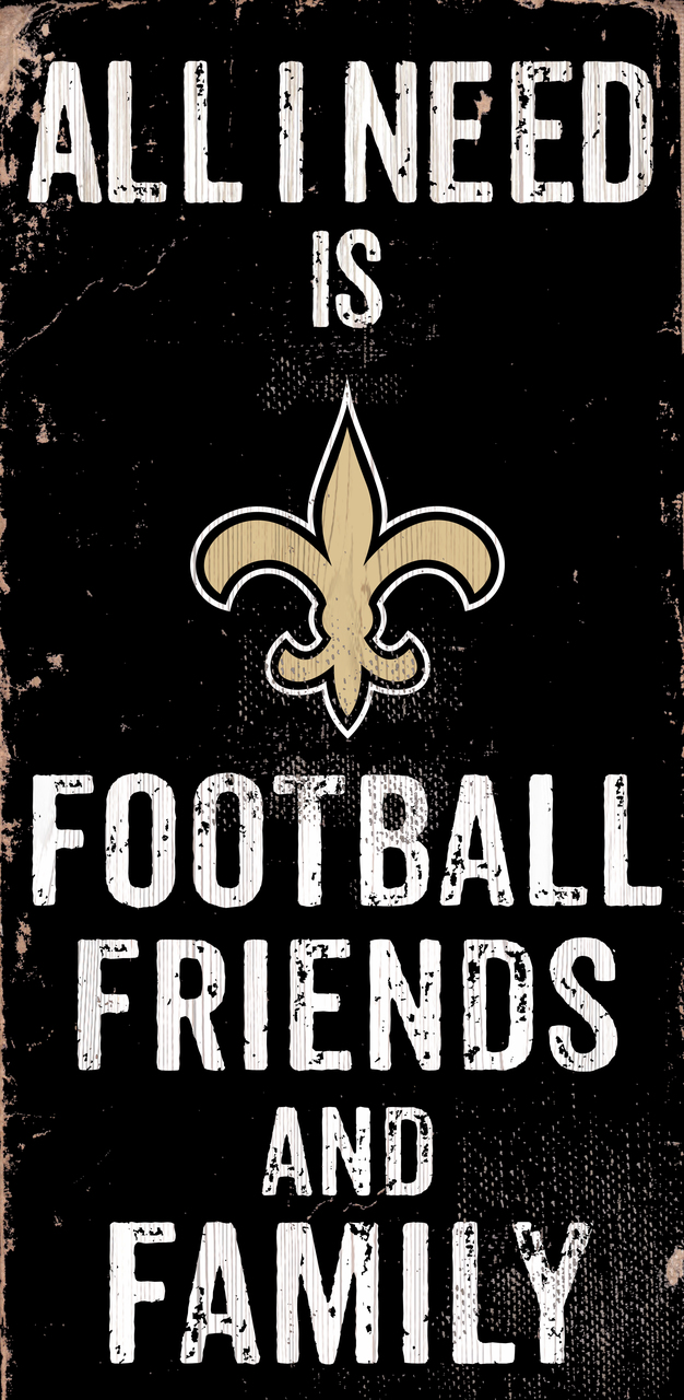 New Orleans Saints Sign Wood 6x12 Football Friends and Family Design Color - Special Order
