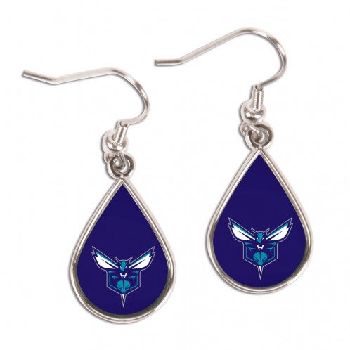 Charlotte Hornets Earrings Tear Drop Style - Special Order