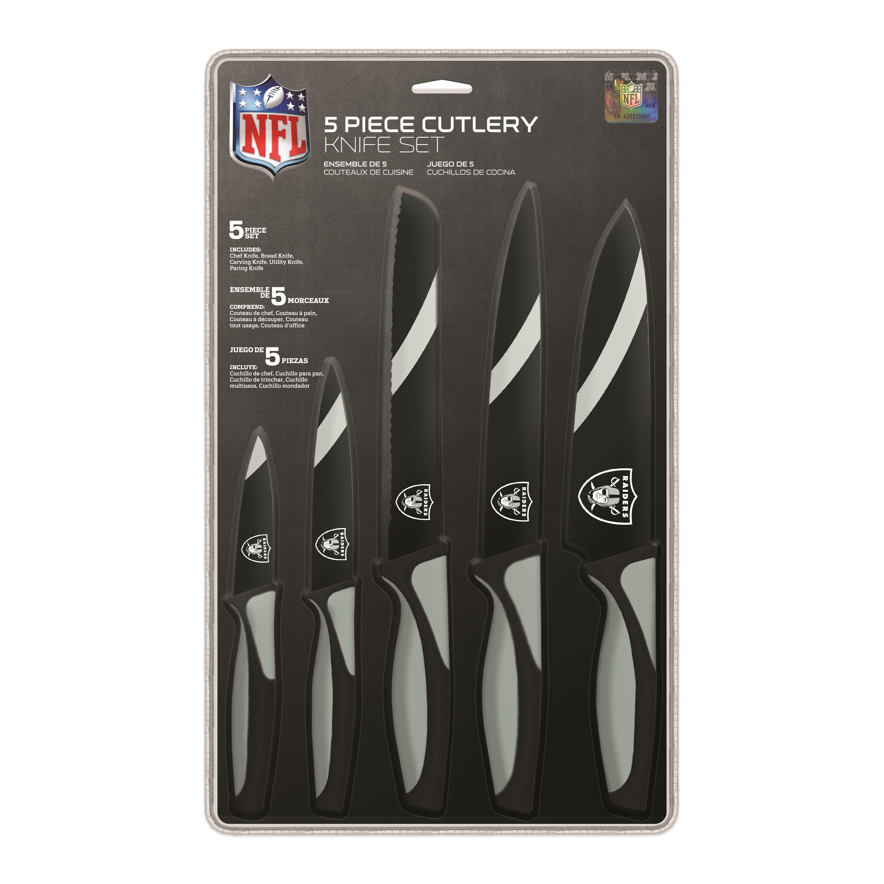 Las Vegas Raiders Knife Set Kitchen 5 Pack Alternate