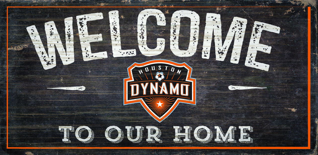 Houston Dynamo Sign Wood 6x12 Welcome To Our Home Design - Special Order